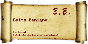Balta Benigna névjegykártya